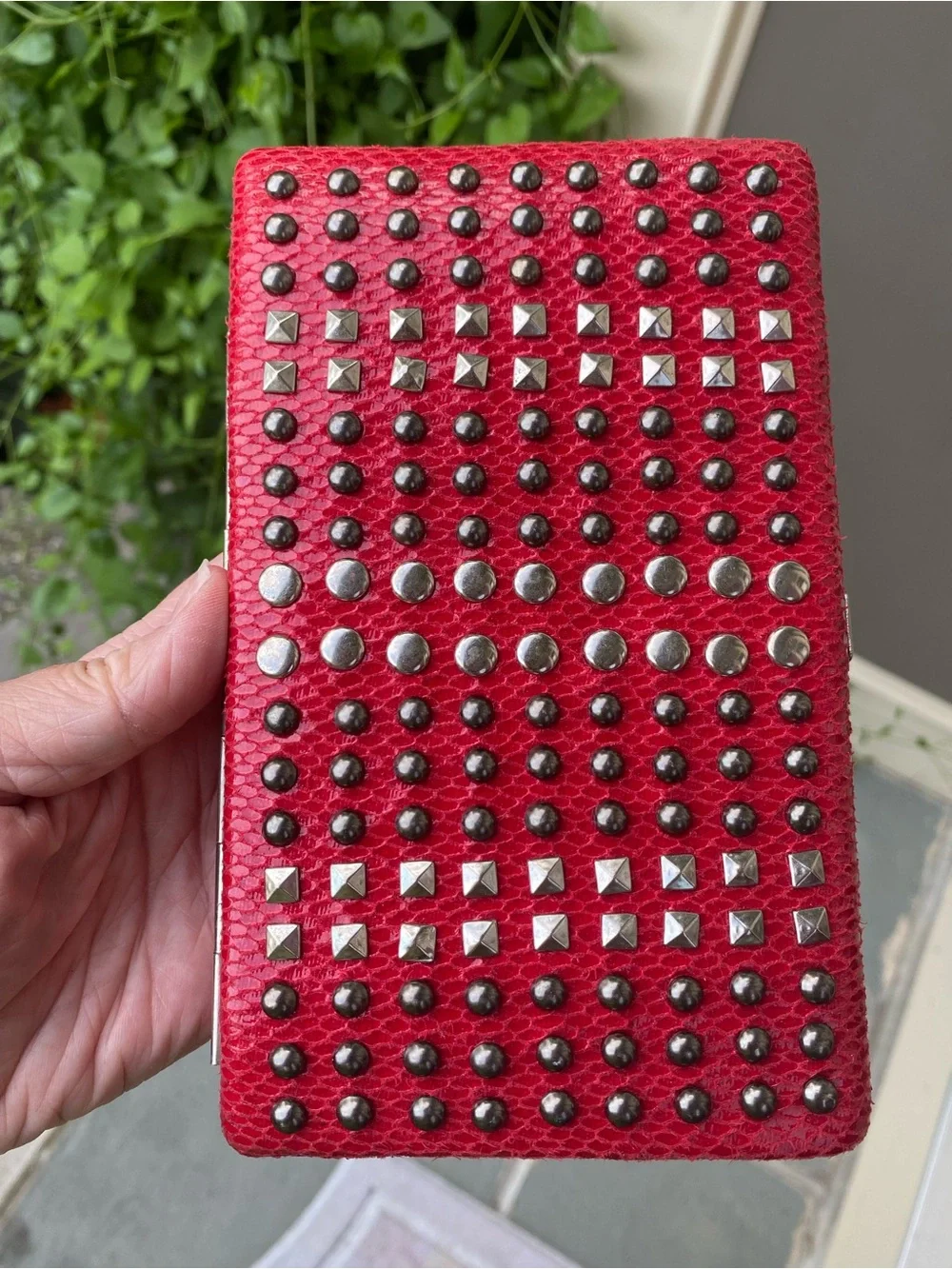 Nicole Lee Y2K Vintage Red Hot Studded clutch case
